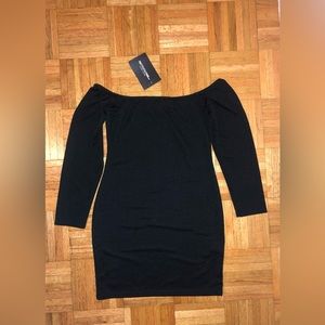 PrettyLittleThing Black Off The Shoulder Dress